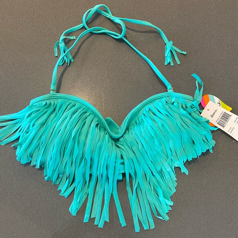 Raisins Fringe Bandeau Swim Top